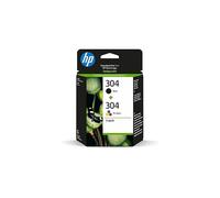 HP 304 Tri-colour and Black Original Ink Cartridge 3JB05AE, 2 Count (Pack of 1)