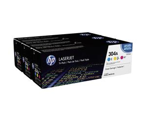 HP 304A Cyan/Magenta/Yellow Original Toner Cartridges - Tri-Pack (CF372AM)