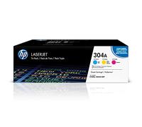 HP 304A Cyan, Magenta, Yellow Toner Cartridges (3-pack) | Works Color LaserJet CM2320 MFP, Color LaserJet CP2025 Series | CF340A