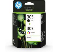 HP 305 2-Pack Tri-color/Black Original Ink Cartridge