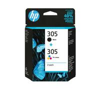 HP 305 2-Pack Tri-color/Black Original Ink Cartridge