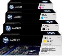HEWLETT PACKARD Original HP 305A Toner Cartridge CE410A / CE411A / CE412A / CE413A 4Pack Black, Cyan, Yellow, Magenta Works with The HP Laserjet Pro 400 MPF M425dn, M425dw, M425nw Printers