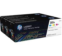 HP 305A Cyan, Magenta & Yellow Original LaserJet Toner Cartridges - Multipack, Tri-colour