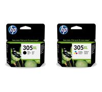 HP 305XL Black & Colour Ink Cartridge HJ8U for DeskJet 2710-2710e, 2720-2724, 4110e-4130e (High Capacity, Genuine HP)