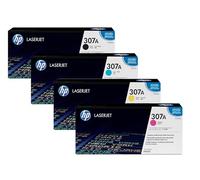 HP 307A Original Toner Set of 4 Black, Cyan, Magenta, Yellow (CE740A, CE741A, CE742A, CE743A) for CP5220, CP5225, CP5225DN