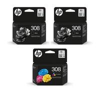 HP 308 2-Pack Black & 308 Colour Original Ink Cartridges - Combo Pack
