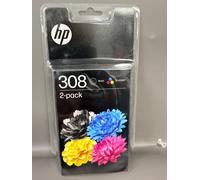 HP 308 2-Pack Black/Tri-color Original Ink Cartridge Combo