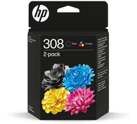 HP 308 2-Pack Black/Tri-color Original Ink Cartridge Combo