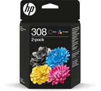 HP 308 2-Pack Black/Tri-color Original Ink Cartridge Combo