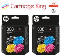 HP 308 2-Pack Black/Tri-color Original Ink Cartridge X2