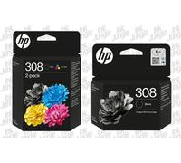 HP 308 / 308e / Black / Colour Original Ink Cartridges For HP Envy 6530e Printer