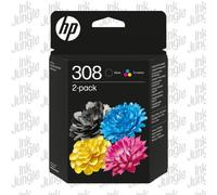 HP 308 2-Pack Black/Tri-color Original Ink Cartridge Combo