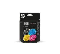 HP 308 2-Pack Black/Tri-color Original Ink Cartridge Combo