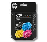 HP 308 2-Pack Black/Tri-color Original Ink Cartridge Combo