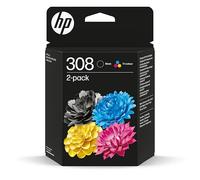 HP 308 black & Colour Ink Cartridge Combo Pack For HP Envy 6122e 6532e 6520e 6132e 6530e 6120e 6110e 6558e 6110e 6130e All-in-One Printers