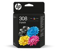 HP 308 2-Pack Black/Tri-color Original Ink Cartridge Combo