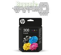 HP 308 2-Pack Black/Tri-color Original Ink Cartridge Combo