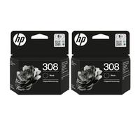 HP 308 Black Printer Cartridges, Computer Ink Cartridge For HP Envy 6122e 6532e 6520e 6132e 6530e 6120e 6110e 6558e 6110e 6130e All-in-One Printers, Pack of 2