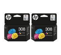 HP 308 Colour Ink Cartridge Envy 6122e 6532e 6520e 6132e 6530e 6120e 6110e 6558e 6110e 6130e All-in-One Printers, Pack of 2
