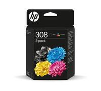 HP 308 2-Pack Black/Tri-color Original Ink Cartridge Combo