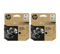 HP 308e Black High Capacity Ink Cartridge For HP Envy 6122e 6532e 6520e 6132e 6530e 6120e 6110e 6558e 6110e 6130e All-in-One Printers, Pack of 2