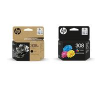 HP 308e High Capacity Black & 308 Colour Ink Cartridge For HP Envy 6122e 6532e 6520e 6132e 6530e 6120e 6110e 6558e 6110e 6130e All-in-One Printers