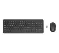 HP 330 Wireless Keyboard and Mouse Combo, 2.4 GHz Wireless Connection with USB Dongle, 12 Function Keys, Ergonomically Designed, 1600 DPI, LED Indicators, Numpad - Black