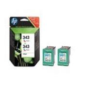 HP 343 2-pack Tri-color Inkjet Print Cartridges Ink Cartridge Yellow - Compatible Ink Cartridges (Cyan, Magenta, Yellow, HP Photosmart 8450, 8150, 2710, 325 375 2610 & Printers; HP OfficeJet 7410 6210, 7310, HP PSC... Inkjet; 20 - 80%; 0 - 40 °C; 15 - 35 °C)