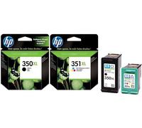 HP 350XL + 351XL Black & Colour Original High Yield Ink Cartridges for Deskjet D4360, D5360, Officejet J5780, PhotoSmart C5280