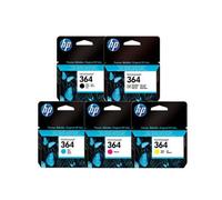 HP 364 SET 5 BLACK PHOTO BLACK YELLOW CYAN MAGENTA