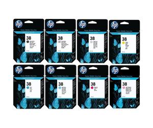 HP 38 Full Ink Cartridge Set - Vat Inc - NO LIGHT MAGENTA