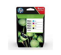 HP 3HZ52AE 953XL High Yield Original Ink Cartridges, Black/Cyan/Magenta/Yellow, Multipack
