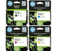 HP 3YP34AE 912XL High Yield Original Ink Cartridge, Black/Cyan/Magenta/Yellow, Multipack