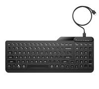 HP 400 Backlit Wired Keyboard (Ash Wired) - Warm White LED Illuminated Keys w/ 3 Brightness Levels - Slim & Portable Design - 12 Programmable Keys - Spill-Resistant, Sanitizable