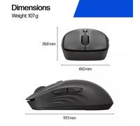 HP 405 Quiet Black Wireless Mouse Ambidextrous Optical RF Wireless + Bluetooth 1200 DPI Black