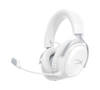 HyperX Cloud III S - Wireless Gaming Headset for Multi-Platform | 2.4GHz | Bluetooth | Battery Life up to 120 Hours | 53mm Angled Drivers | 10mm Detachable Mic | Customizable | White