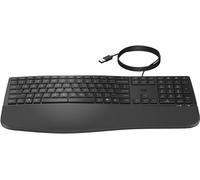 HP 480 Comfort Wired Keyboard Full Size USB Ergonomic Spill-Resistant Black