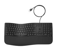 HP 480 Comfort Wired Keyboard Full Size USB Ergonomic Spill-Resistant Black