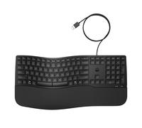 HP 485 Comfort Wired Keyboard (For Business) - With Soft Cushioned Wrist Rest