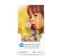 HP Sprocket Studio 4x6" Photo Paper & Cartridges (80 Sheets - 2 Cartridges) Compatible with Sprocket Studio, Black