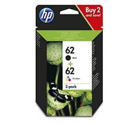 HP 62 2-Pack Black/Tri-colour Original Ink Cartridge Combo Pack Page Yield B 200/Tri 165 (P/N N9J71AE)