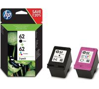 HP 62 - 2-pack - pigmented black, colour (cyan, magenta, yellow) - original - ink cartridge