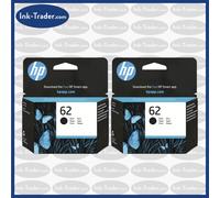 HP 62 2x Genuine Black Ink Cartridges - For OfficeJet 250 / 3830