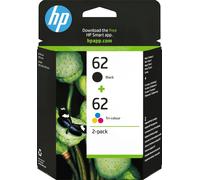 HP 62 Ink cartridge / paper kit - 2-pack Black, dye-based tricolour
