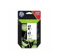 HP 62 Ink cartridge / paper kit - 2-pack Black, dye-based tricolour