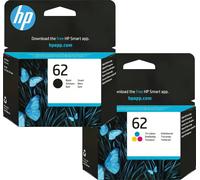 HP 62 Ink cartridge / paper kit - 2-pack Black, dye-based tricolour