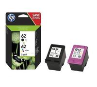 HP 62 Ink cartridge / paper kit - 2-pack Black, dye-based tricolour