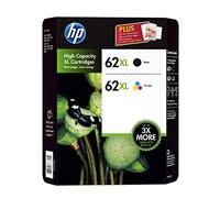 HP Ink Cartridges 62XL - High Capacity Original Black & Colour Combo Pack (C2P05AE, C2P07AE)