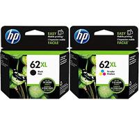 HP 62XL High Yield Black and Tri-Color Ink Cartridges Combo