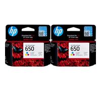 HP 650 Tri-Color Original Ink Cartridges CZ102AE Deskjet 1015 1515 2545 (2 Pack)